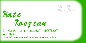 mate kosztan business card